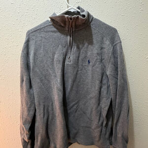Polo Ralph Lauren Men’s Gray Quarter Zip Pullover 100% Cotton Size L